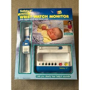 Vintage 90s New Old Stock Safety 1st Portable Wrist Watch Baby Digital Monitor